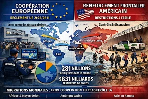 coopération policière renforcée en Europe et politiques dissuasives aux États Unis, cet article décrypte les flux migratoires 