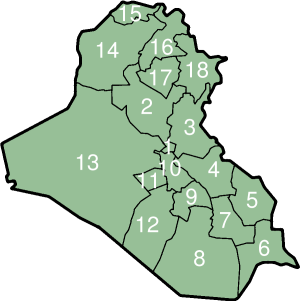 Iraqi Governorates (numbered).png