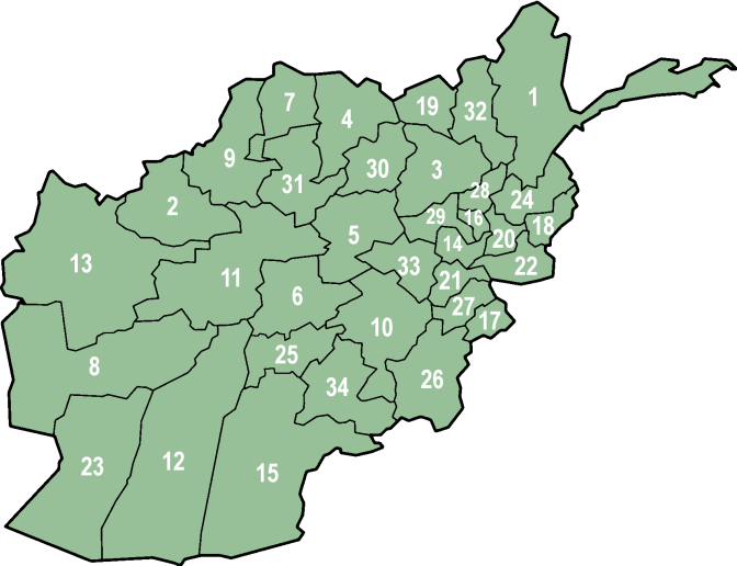 Afghanistan34Provinces-french numbering.png